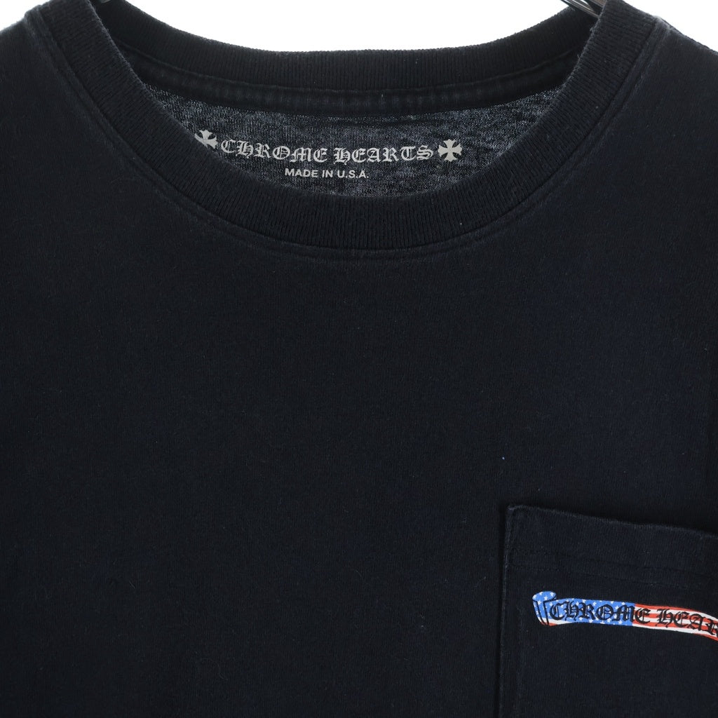 CHROME HEARTS(クロムハーツ) バックアメリカンフラグスクロールラベルプリント 半袖Tシャツカットソー