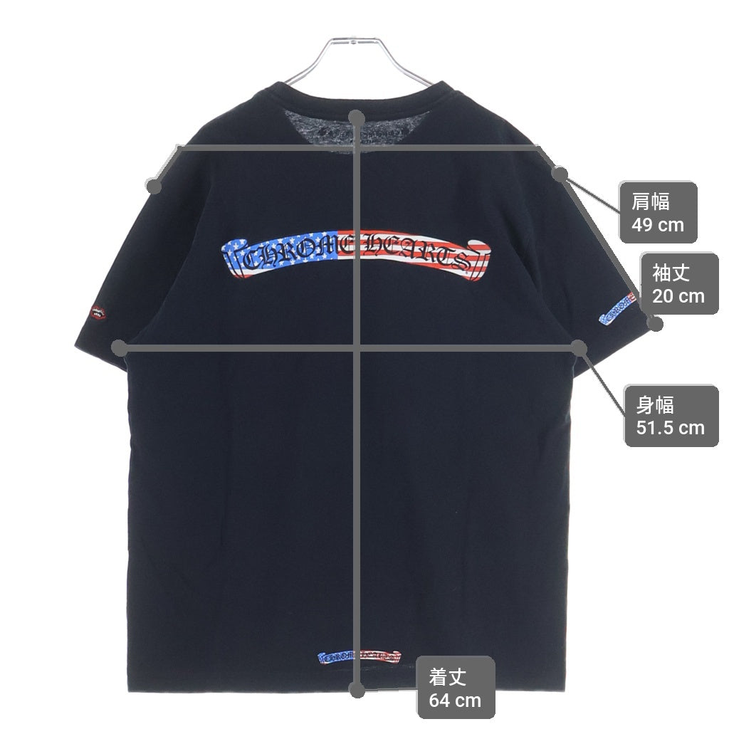 CHROME HEARTS(クロムハーツ) バックアメリカンフラグスクロールラベルプリント 半袖Tシャツカットソー