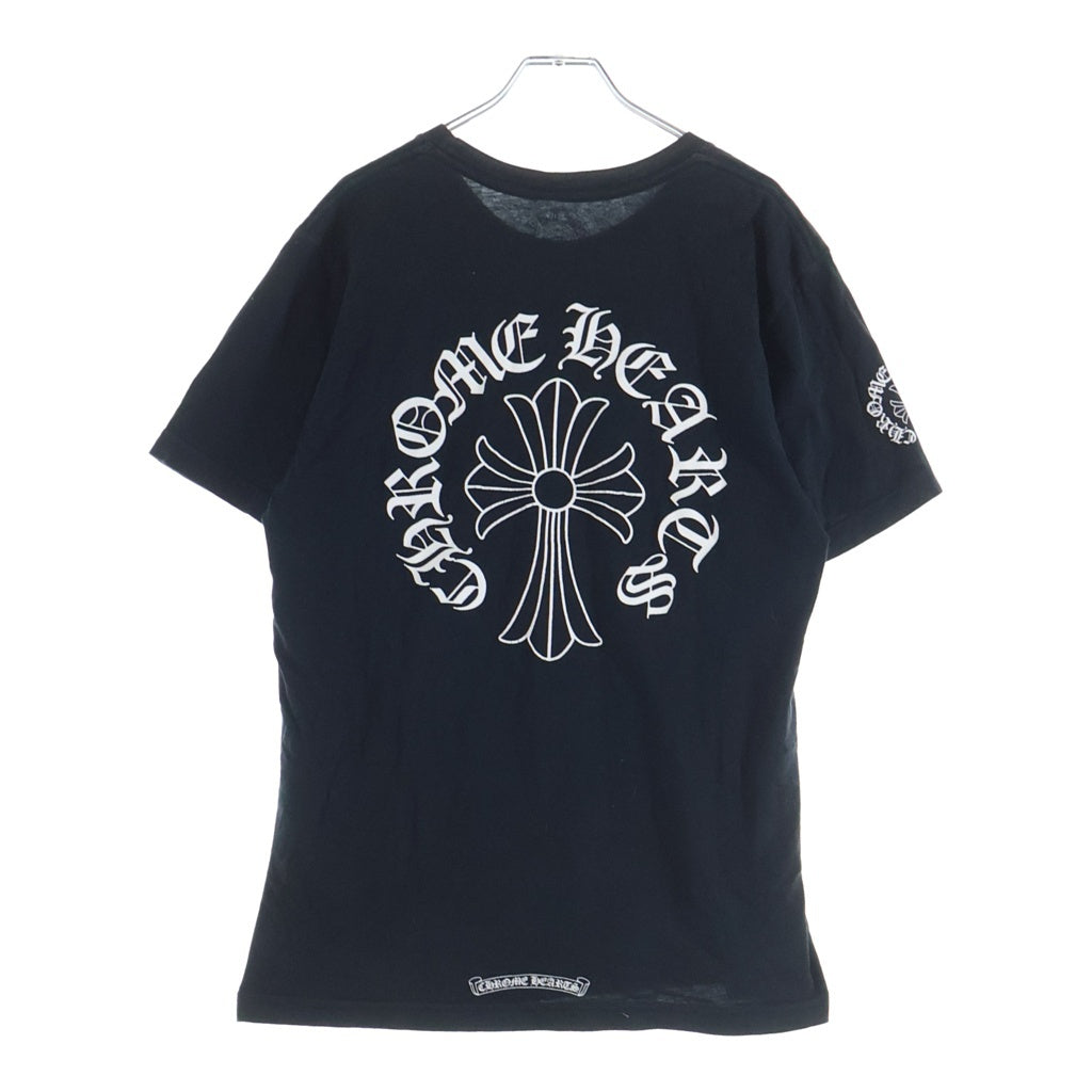 CHROME HEARTS(クロムハーツ) Back Cross Neck Logo Tee バッククロスネックロゴ半袖Tシャツ ポケット付き ブラック