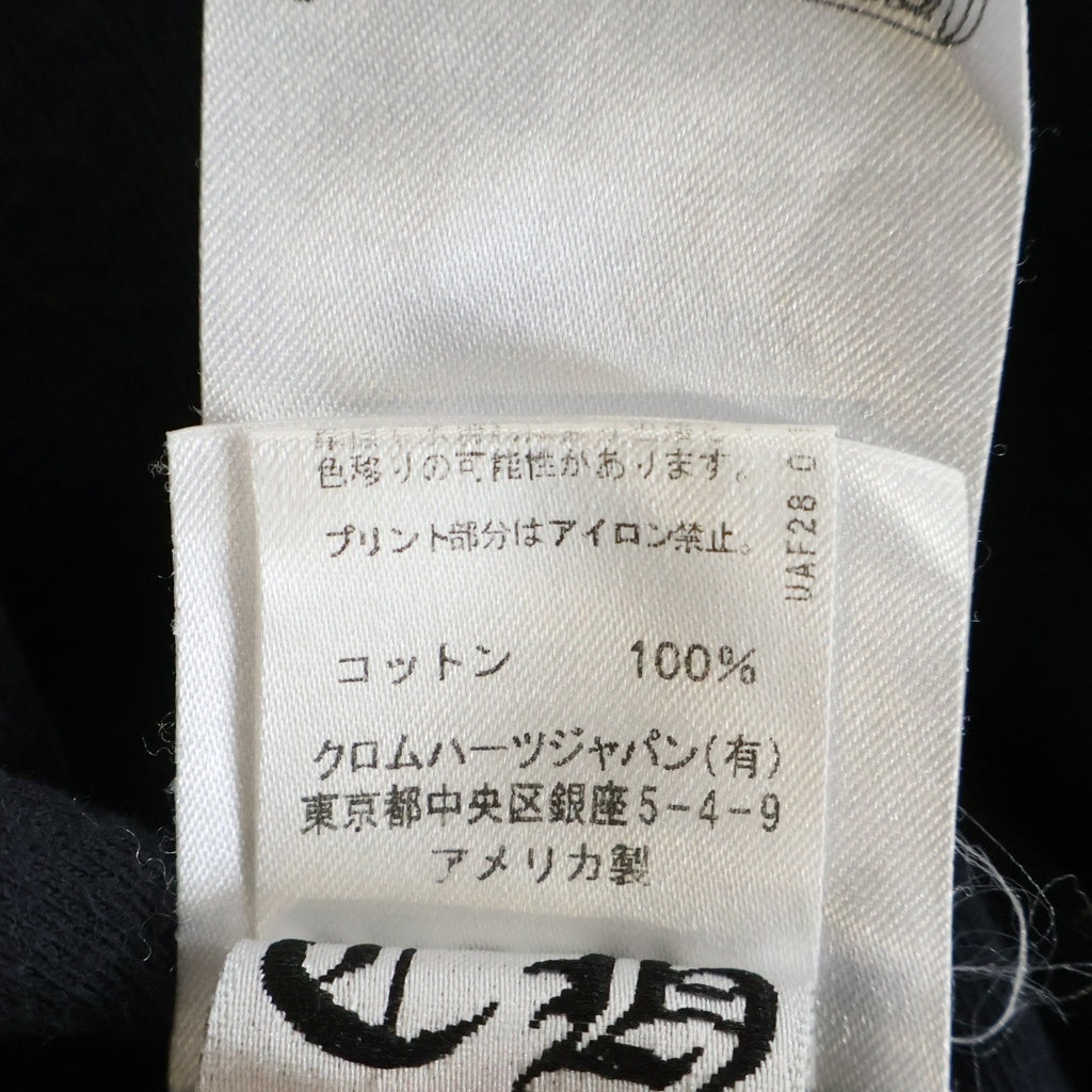 CHROME HEARTS(クロムハーツ) Neon Pink Stripe Logo ストライプロゴ プリント 半袖Tシャツ カットソー ブラック/ピンク