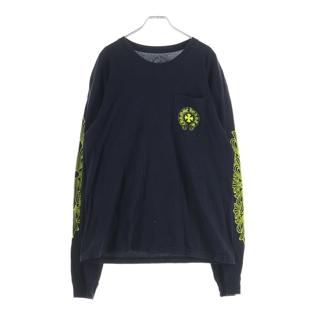 CHROME HEARTS(クロムハーツ) Made In Hollywood Vertical Logo Tee メイドインハリウッド ヴァーティカルロゴ 長袖Tシャツカットソー ブラック/イエロー
