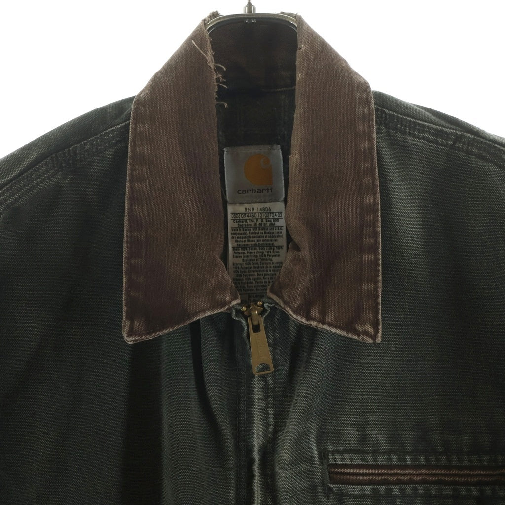 CARHARTT(カーハート) 00s VINTAGE DETROIT JACKET BLANKET ヴィンテージ 裏地ブランケット デトロイトジャケット カーキ