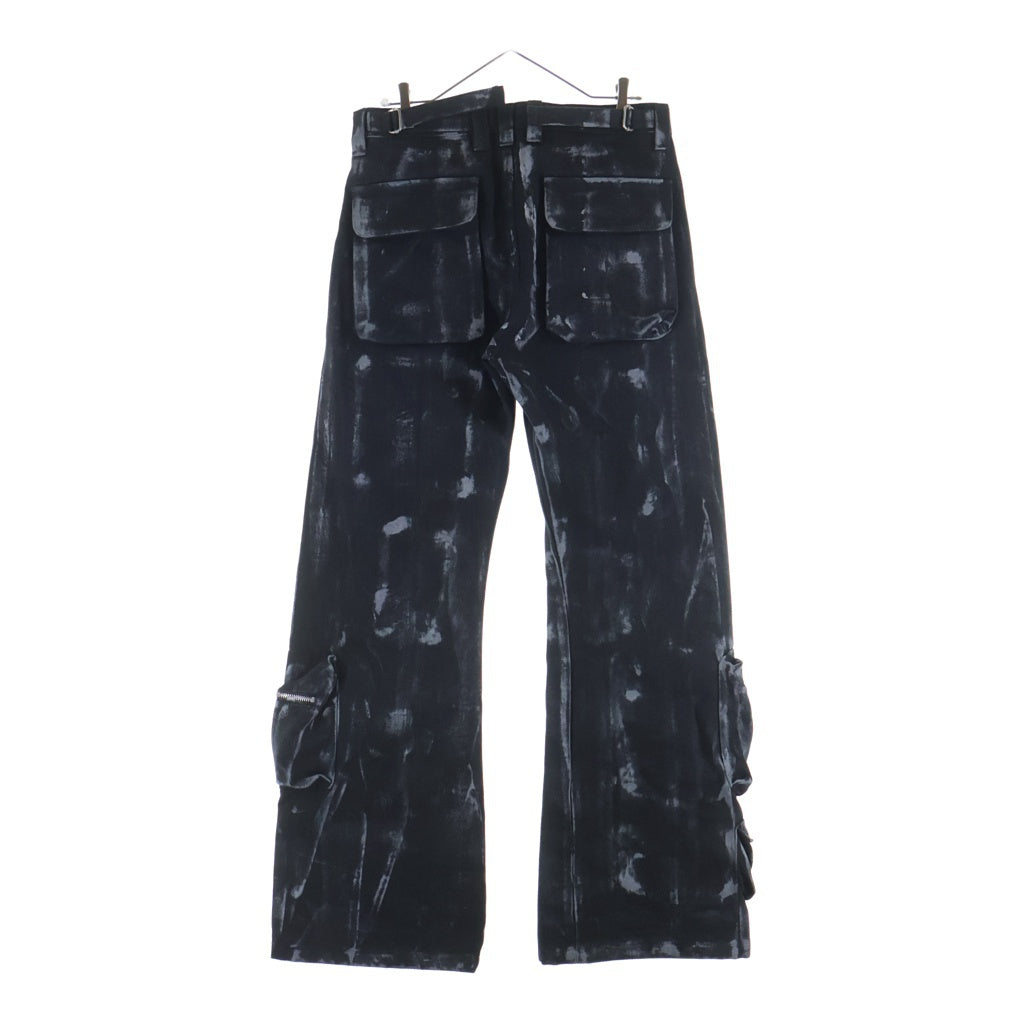 NO BRAND(ノーブランド) KRAFTWORK BK FLARED CARGO PANTS クラフトワーク フレアカーゴパンツ ウォッシュ加工 ブラック