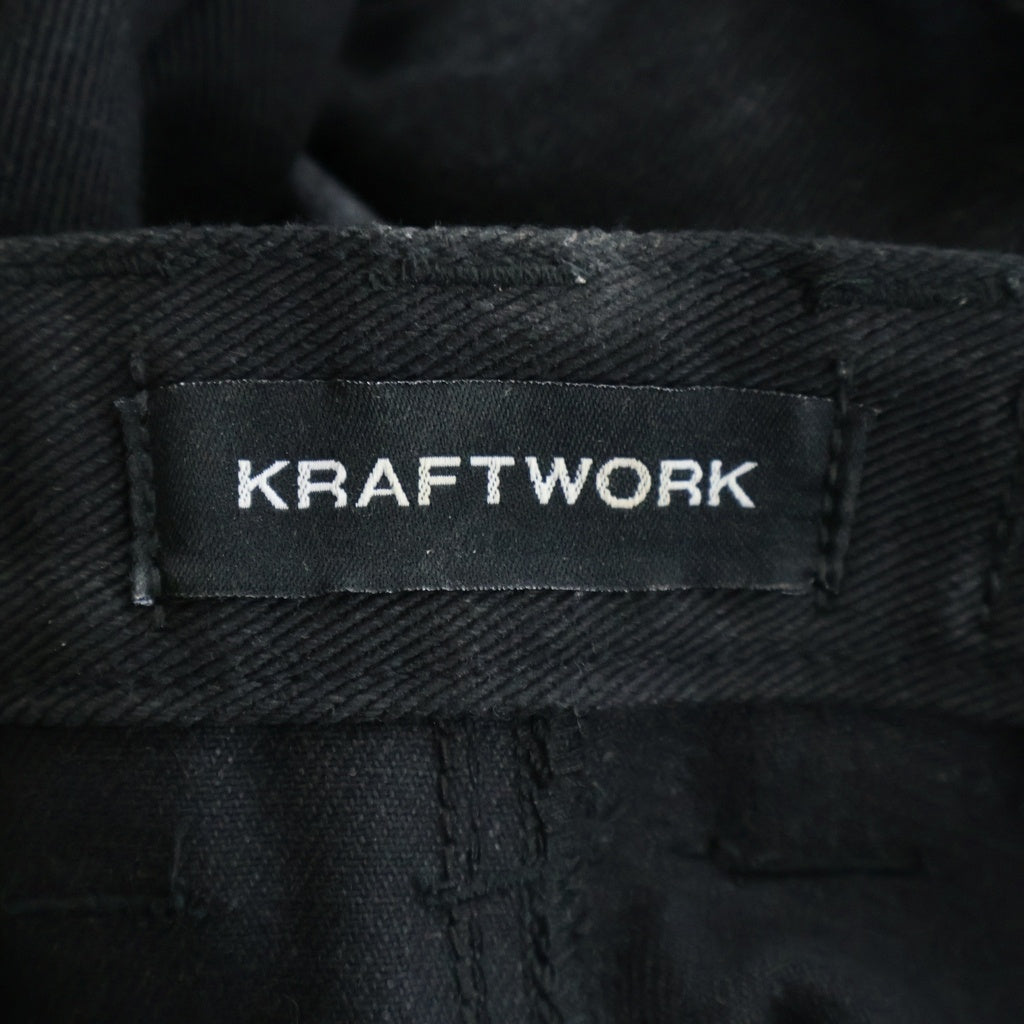 NO BRAND(ノーブランド) KRAFTWORK BK FLARED CARGO PANTS クラフトワーク フレアカーゴパンツ ウォッシュ加工 ブラック
