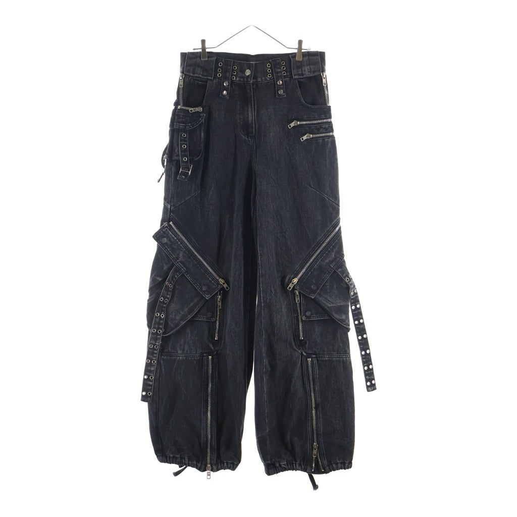 NO/FAITH STUDIOS(ノーフェイスストゥディオス) CARGO DENIM PANTS ジップデザイン カーゴデニムパンツ ブラック