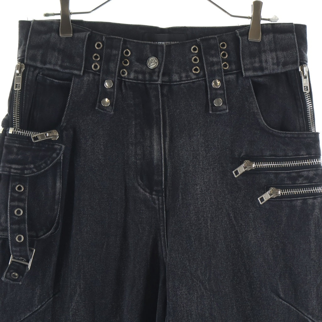 NO/FAITH STUDIOS(ノーフェイスストゥディオス) CARGO DENIM PANTS ジップデザイン カーゴデニムパンツ ブラック