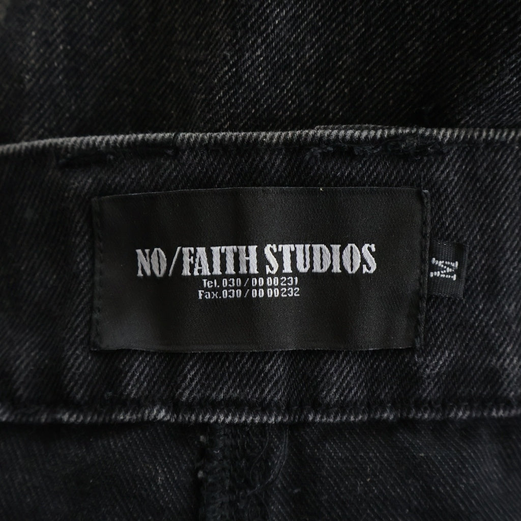 NO/FAITH STUDIOS(ノーフェイスストゥディオス) CARGO DENIM PANTS ジップデザイン カーゴデニムパンツ ブラック
