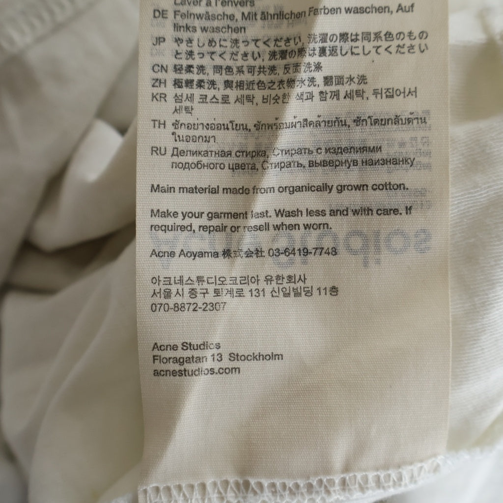 Acne Studios(アクネ ストゥディオズ) スプレー加工 ロゴプリント 半袖Tシャツカットソー ホワイト FN-UX-TSHI000013
