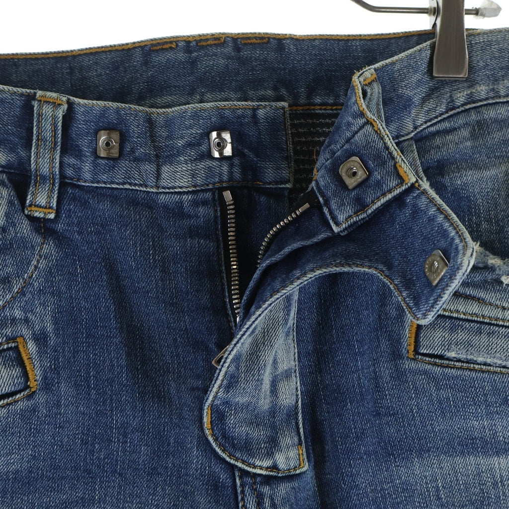 BALMAIN(バルマン) Crash Biker Jeans W5HT551C710V ダメージ加工 バイカーデニムパンツ ジーンズ インディゴ