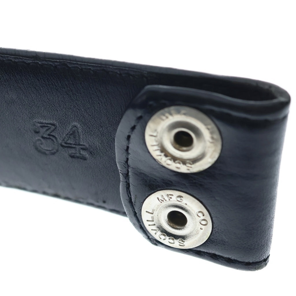 CHROME HEARTS(クロムハーツ) 1.5 STRAP 1.5インチ ホースシューリベッツ レザーベルトストラップ ブラック