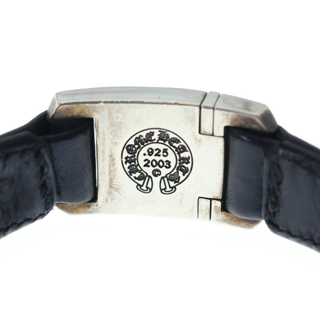 CHROME HEARTS(クロムハーツ) HARNESS CROSS BOX ハーネス クロスボックス レザーブレスレット シルバー/ブラック