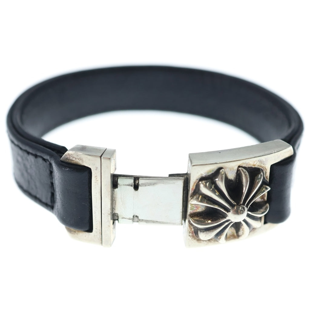 CHROME HEARTS(クロムハーツ) HARNESS CROSS BOX ハーネス クロスボックス レザーブレスレット シルバー/ブラック