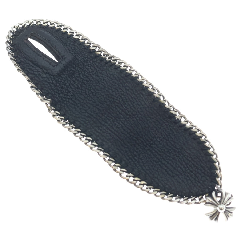 CHROME HEARTS(クロムハーツ) LTHR PSL CHプラスチャーム レザーブレスレット ブラック