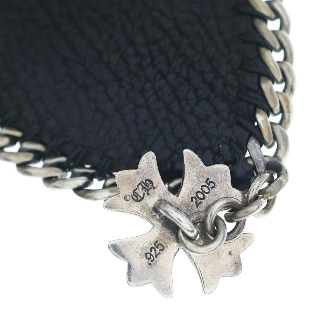 CHROME HEARTS(クロムハーツ) LTHR PSL CHプラスチャーム レザーブレスレット ブラック