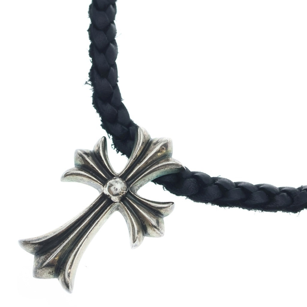 CHROME HEARTS(クロムハーツ) CH CRS SML CL スモールCHクロス レザーブレイド ネックレス シルバー/ブラック BCA217