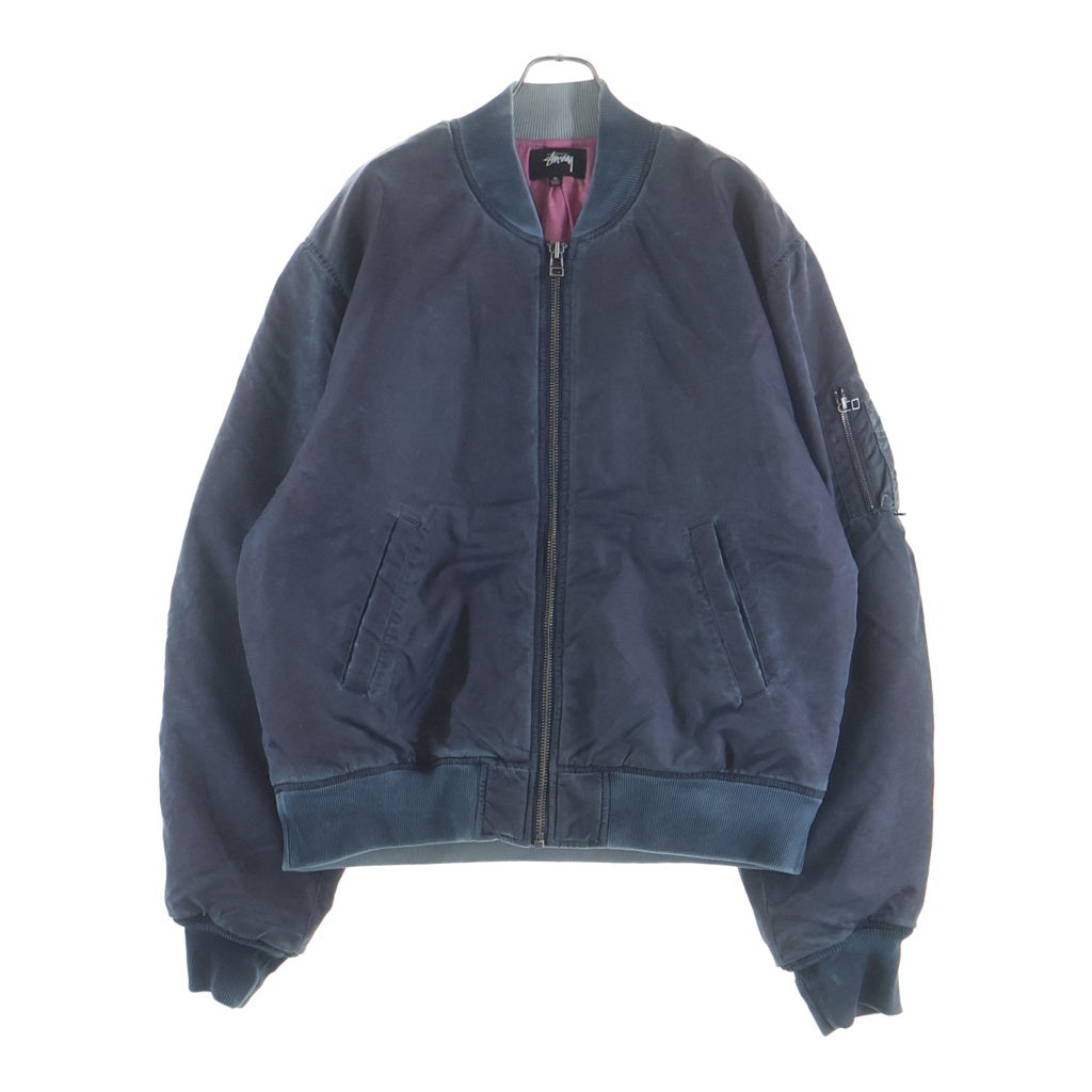 STUSSY(ステューシー) Dyed Nylon Bomber Jacket ダイドナイロン ボンバージャケット ダークパープル