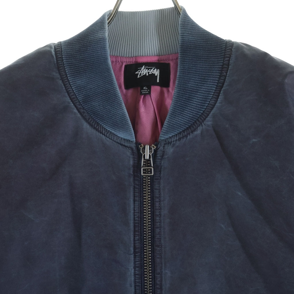 STUSSY(ステューシー) Dyed Nylon Bomber Jacket ダイドナイロン ボンバージャケット ダークパープル