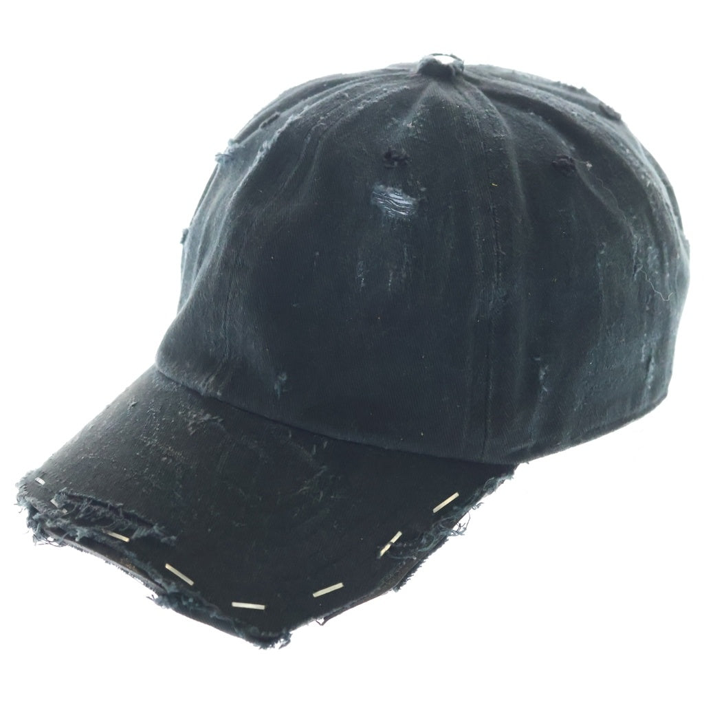 NO BRAND(ノーブランド) APT.1007 アパートメント Baseball Hall ダメージ加工 ベースボールキャップ ブラック