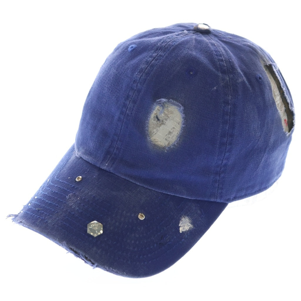 NO BRAND(ノーブランド) APT.1007 アパートメント Baseball Hall ダメージ加工 ベースボールキャップ ブルー