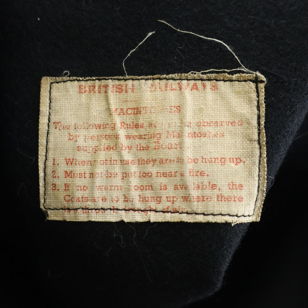 VINTAGE(ヴィンテージ) MACKINTOSHES マッキントッシュ 50-60S BRITISH RAILWAYS COAT ブリティッシュ レールウェイズ ゴム引きマッキントッシュコート ブラック