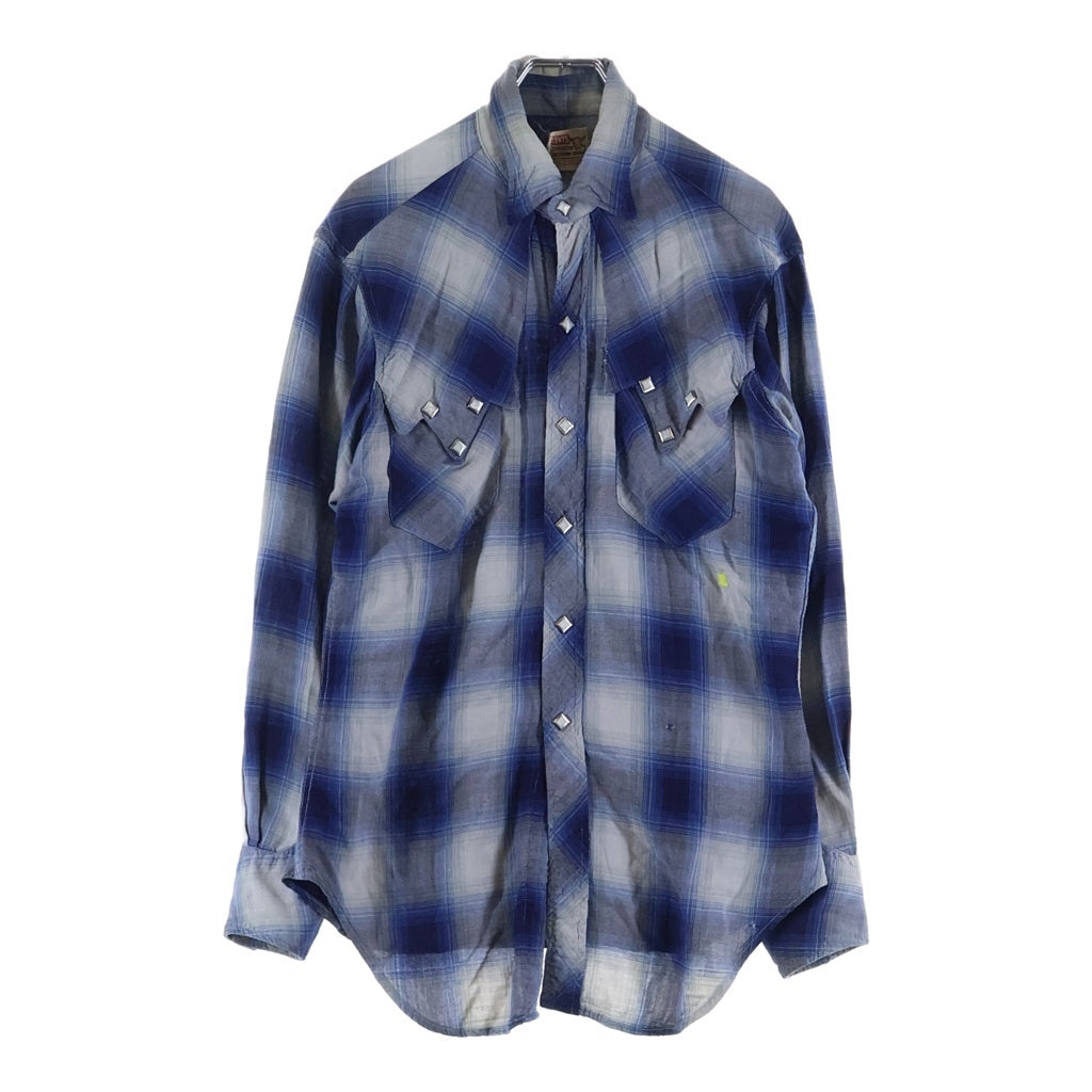 Levi's(リーバイス) VINTAGE 60S オンブレチェックウエスタンシャツ 長袖シャツ ブルー/ホワイト