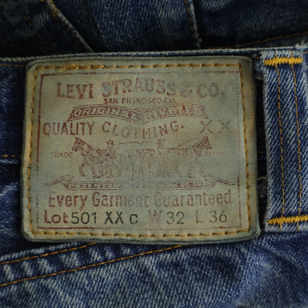 Levi's(リーバイス) 90S VINTAGE 501XXC 37年復刻 ボタン裏555 バレンシア工場 シンチバック ヴィンテージ ボタンフライデニムパンツ インディゴ
