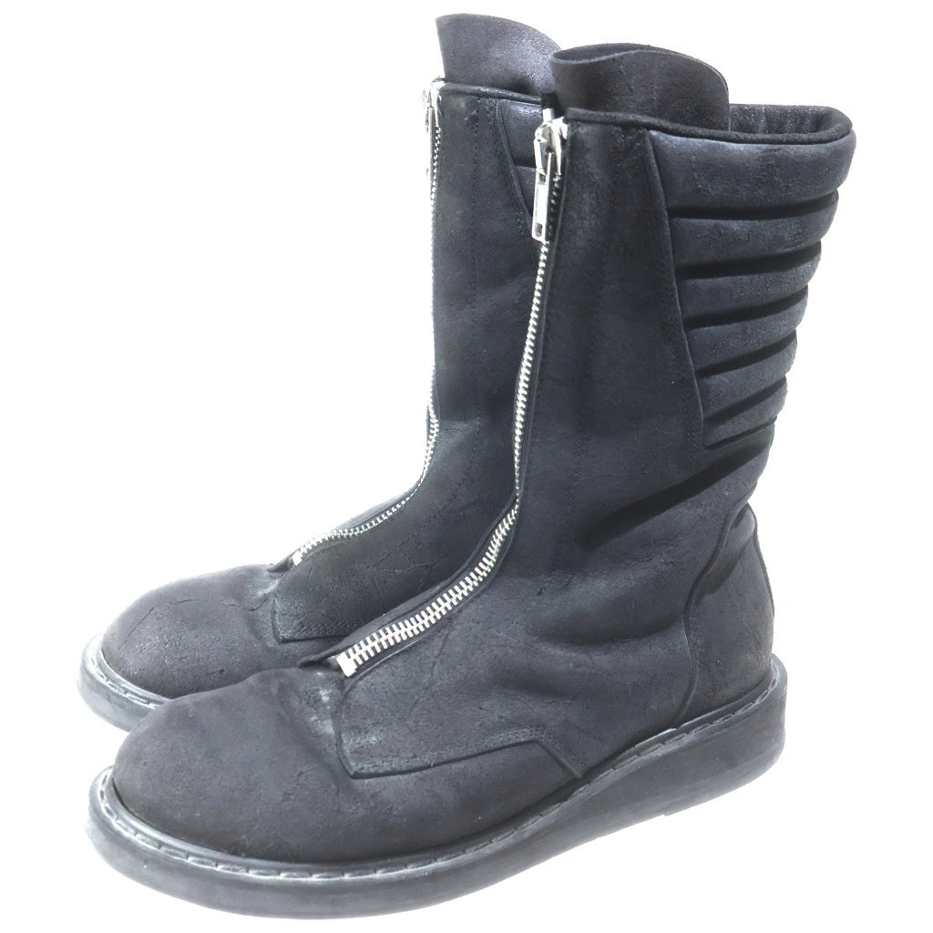 Rick Owens(リックオウエンス) 13SS CENTER ZIP SUEDE BOOT センタージップ スエード ブーツ ブラック