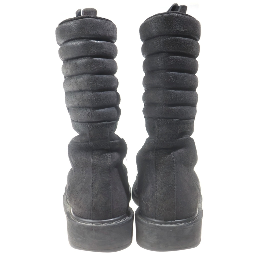 Rick Owens(リックオウエンス) 13SS CENTER ZIP SUEDE BOOT センタージップ スエード ブーツ ブラック