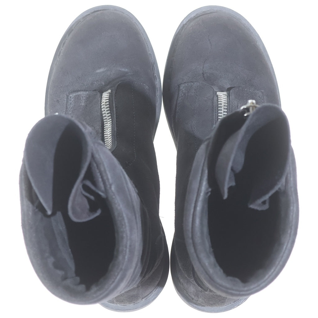 Rick Owens(リックオウエンス) 13SS CENTER ZIP SUEDE BOOT センタージップ スエード ブーツ ブラック