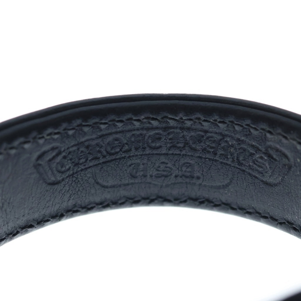 CHROME HEARTS(クロムハーツ) 3BTN 2SNP L&T リップアンドタン 3ボタン2スナップ レザーブレスレット ブラック/シルバー