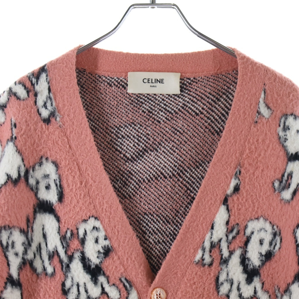 CELINE(セリーヌ) 22SS Artist Jacquard Cardigan 2A94W531Q エイミードリアン ブラッシュドコットンアーティストジャガードカーディガン ピンク