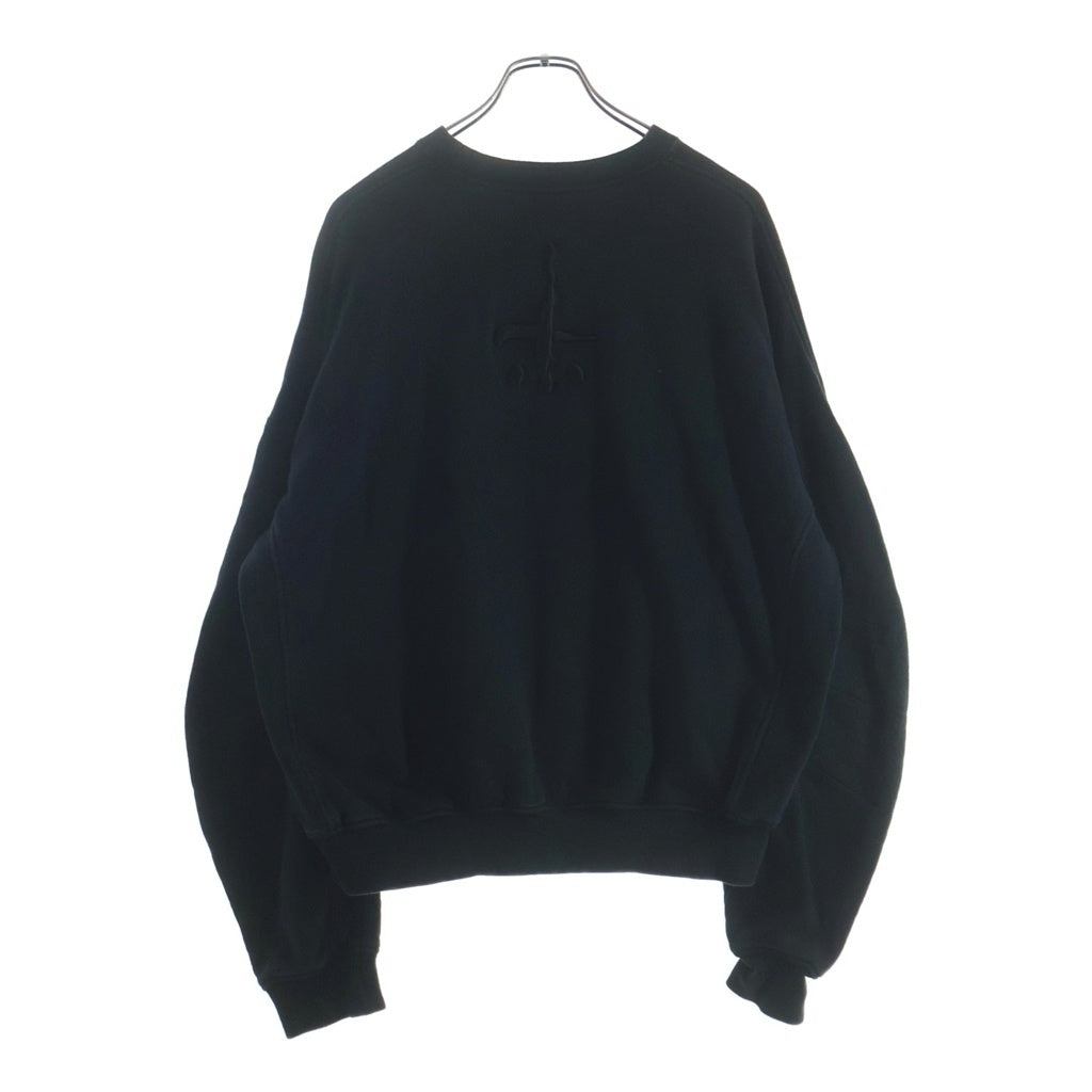 cvtvlist(カタリスト) CTLS USUAL CREWNECK ロゴ刺繍 クルーネックスウェットトレーナー ブラック 2201020307