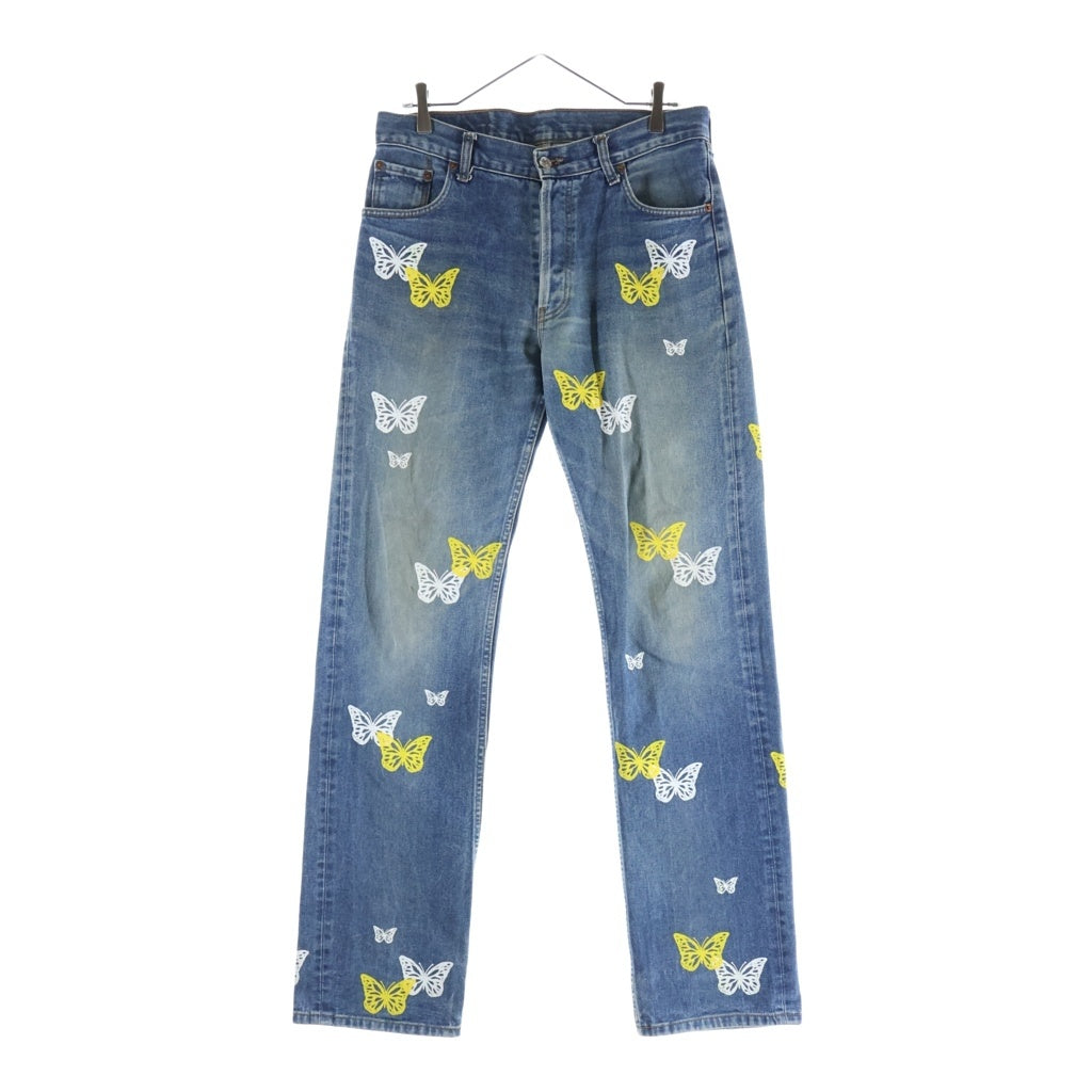 About Dreams(アバウトドリームズ) Butterfly Denim アバウトドリームス バタフライプリント リメイク デニムパンツ インディゴ