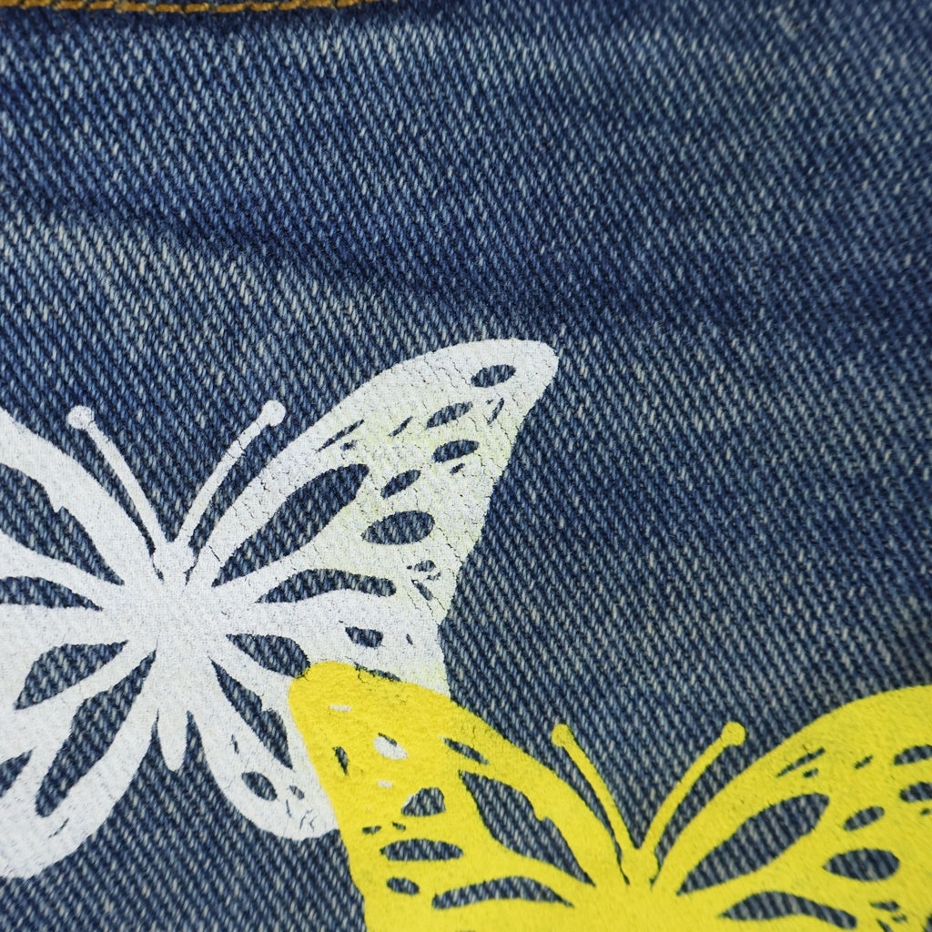 About Dreams(アバウトドリームズ) Butterfly Denim アバウトドリームス バタフライプリント リメイク デニムパンツ インディゴ