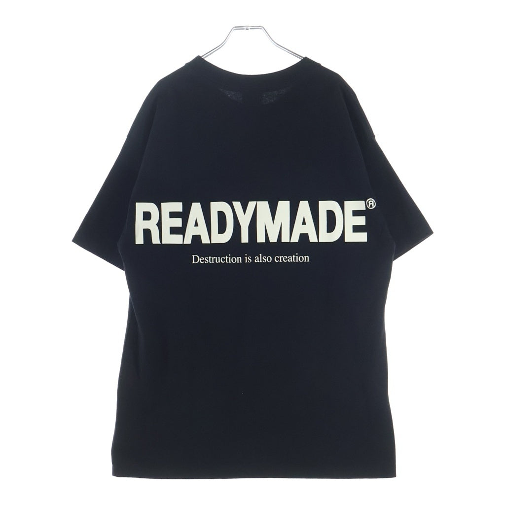READY MADE(レディメイド) SMILE&LOGO SHORT SLEEVE T-SHIRT フロントスマイルロゴ 半袖Tシャツカットソー ブラック