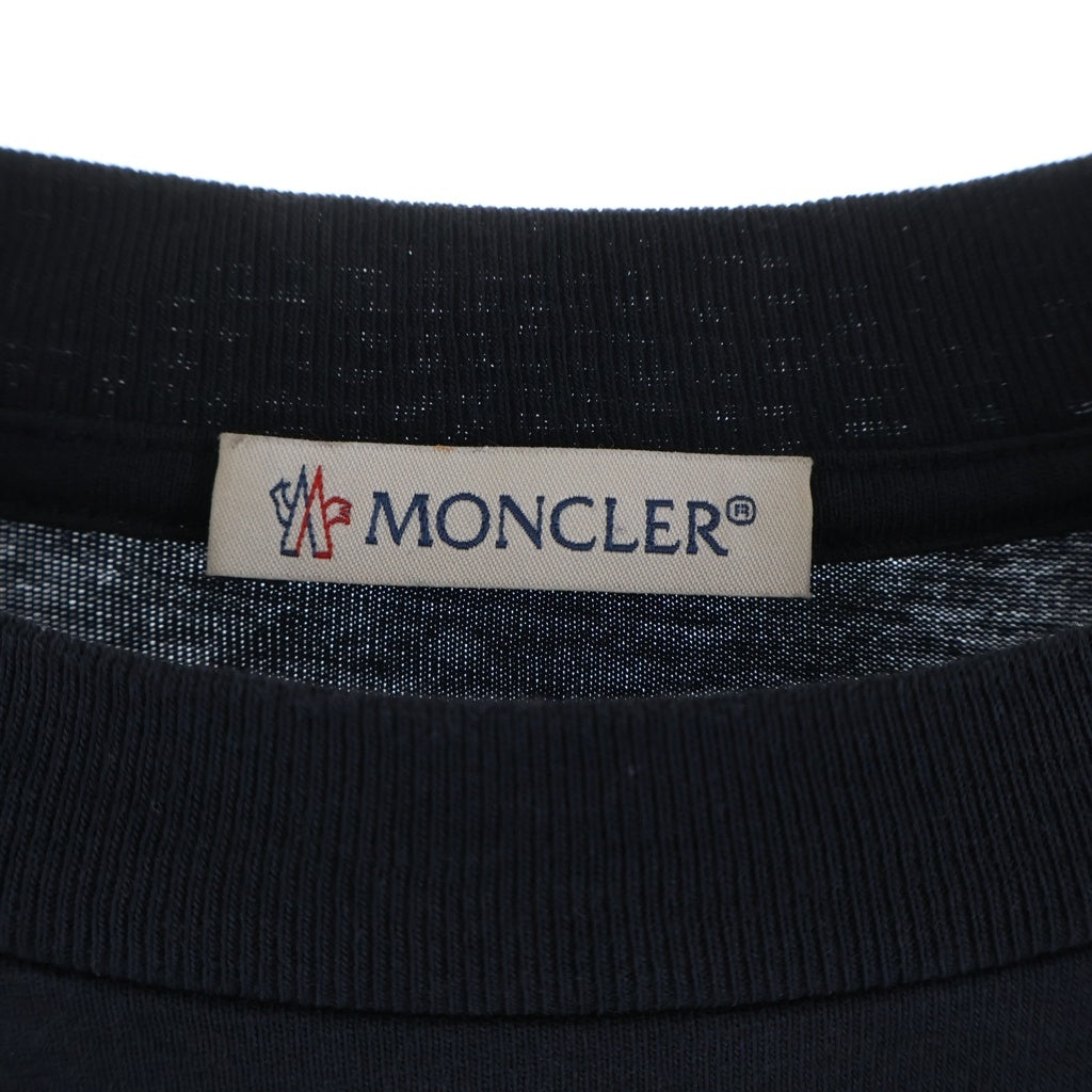 MONCLER(モンクレール) FRONT LOGO PATCH COTTON TEE フロントロゴパッチ コットンTシャツカットソー ブラック