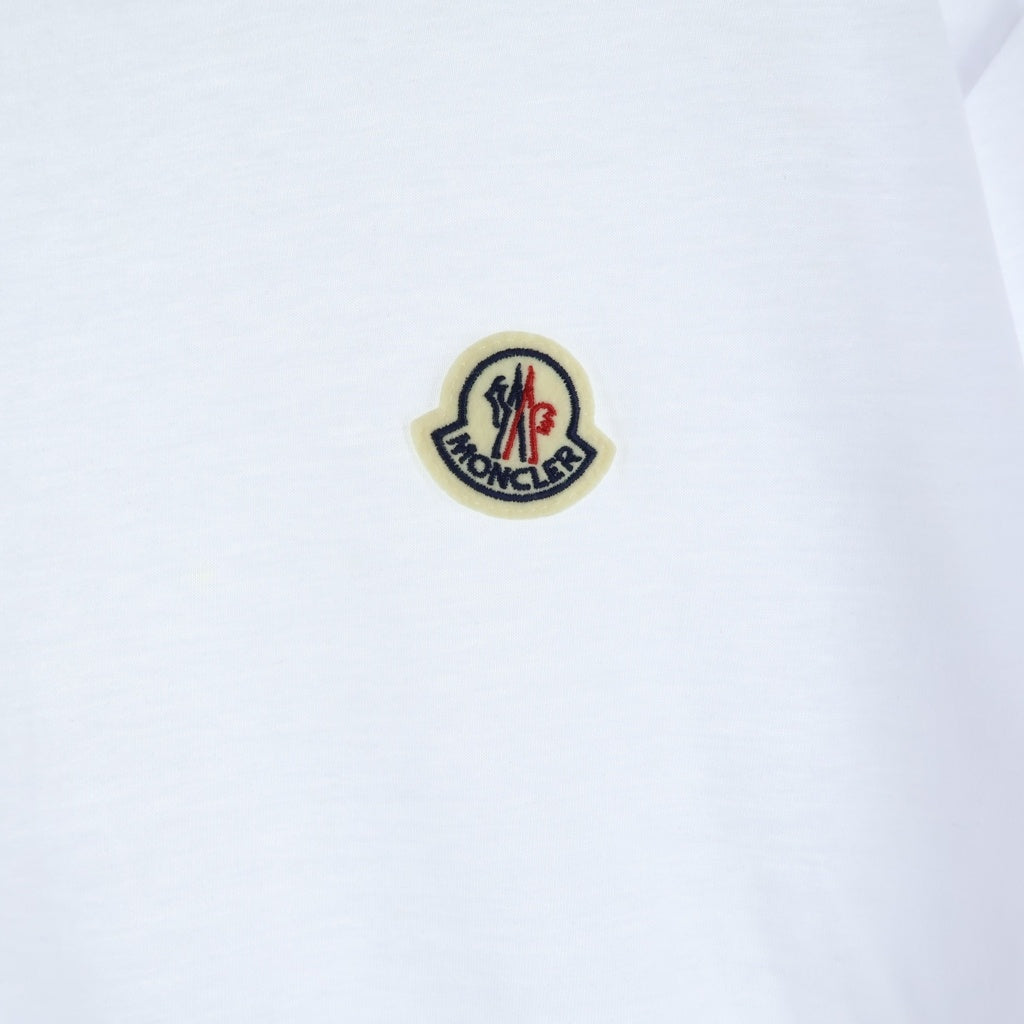 MONCLER(モンクレール) FRONT LOGO PATCH COTTON TEE フロントロゴパッチ コットンTシャツカットソー ホワイト