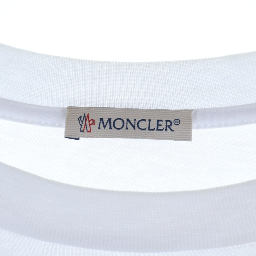 MONCLER(モンクレール) FRONT LOGO PATCH COTTON TEE フロントロゴパッチ コットンTシャツカットソー ホワイト