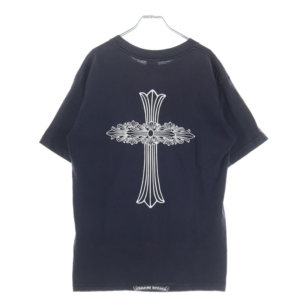 CHROME HEARTS(クロムハーツ) OLD バックフローラルクロスプリント クルーネック半袖Tシャツカットソー ブラック
