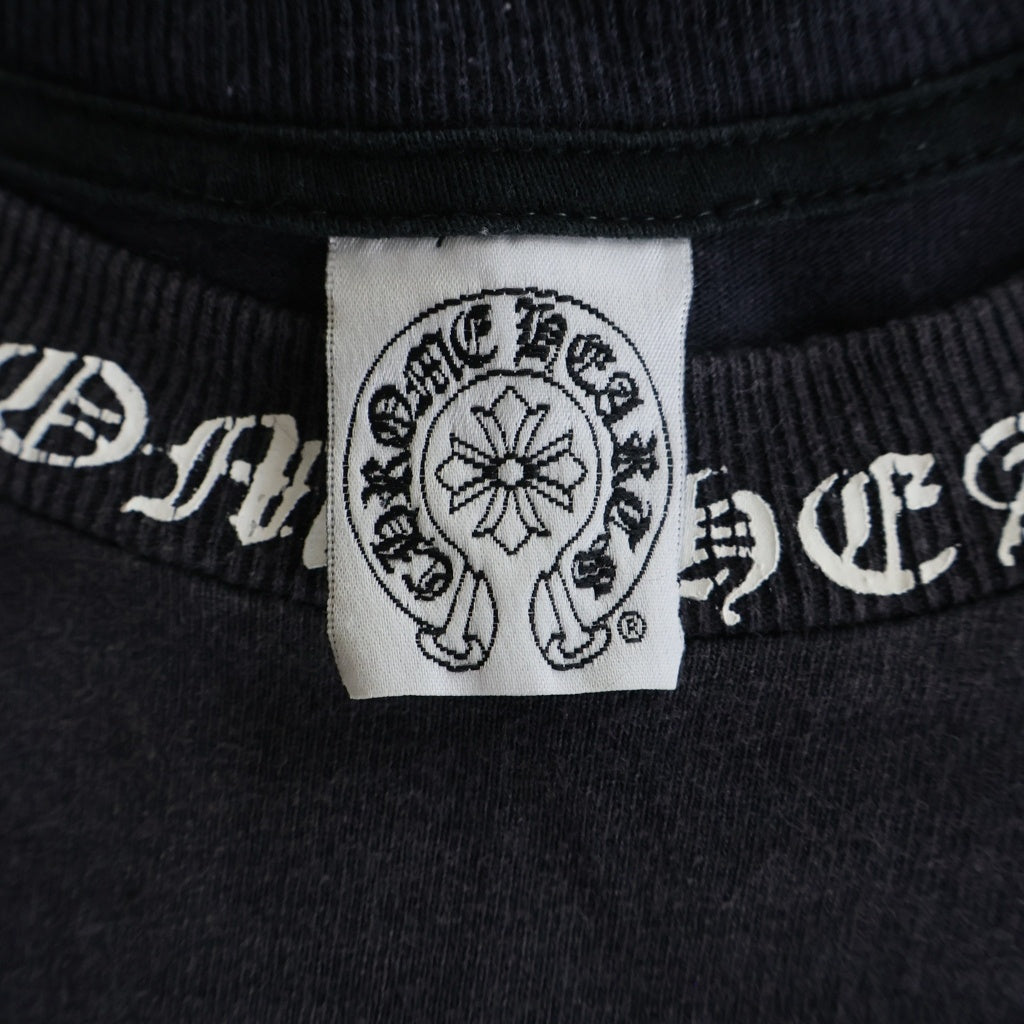 CHROME HEARTS(クロムハーツ) OLD バックフローラルクロスプリント クルーネック半袖Tシャツカットソー ブラック