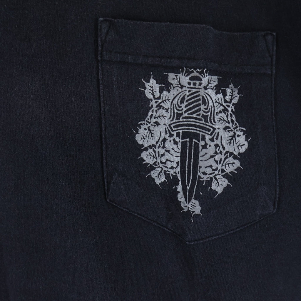 CHROME HEARTS(クロムハーツ) OLD VINE DAGGER LOGO S/S TEE オールド ヴァインダガーロゴプリント Tシャツカット ブラック