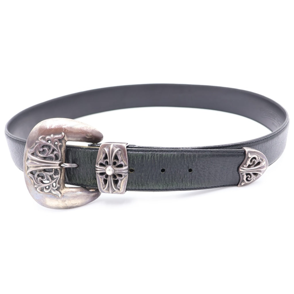 CHROME HEARTS(クロムハーツ) BLT CLASSIC 3PC クラシック3PC レザーベルト ブラック/シルバー