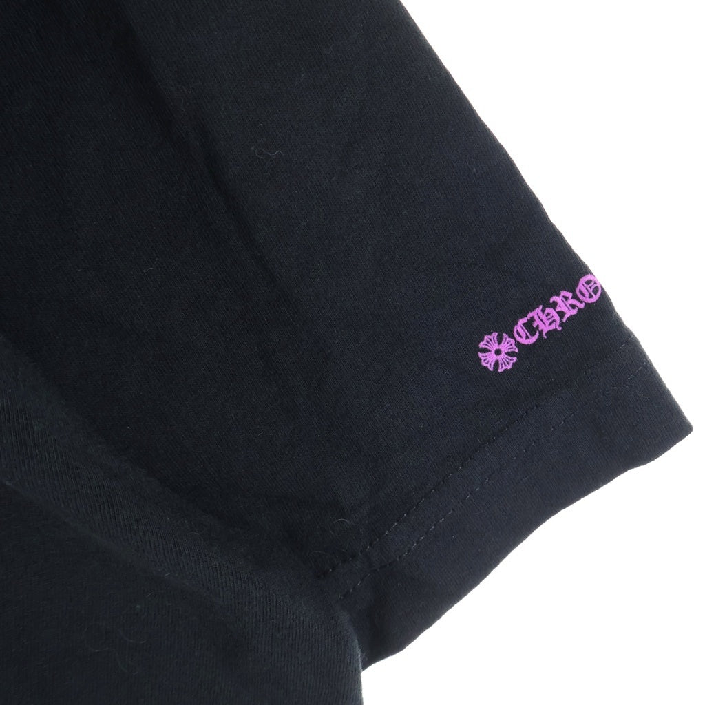 CHROME HEARTS(クロムハーツ) Neck Logo ネックロゴ クルーネック半袖Tシャツカットソー ブラック/パープル