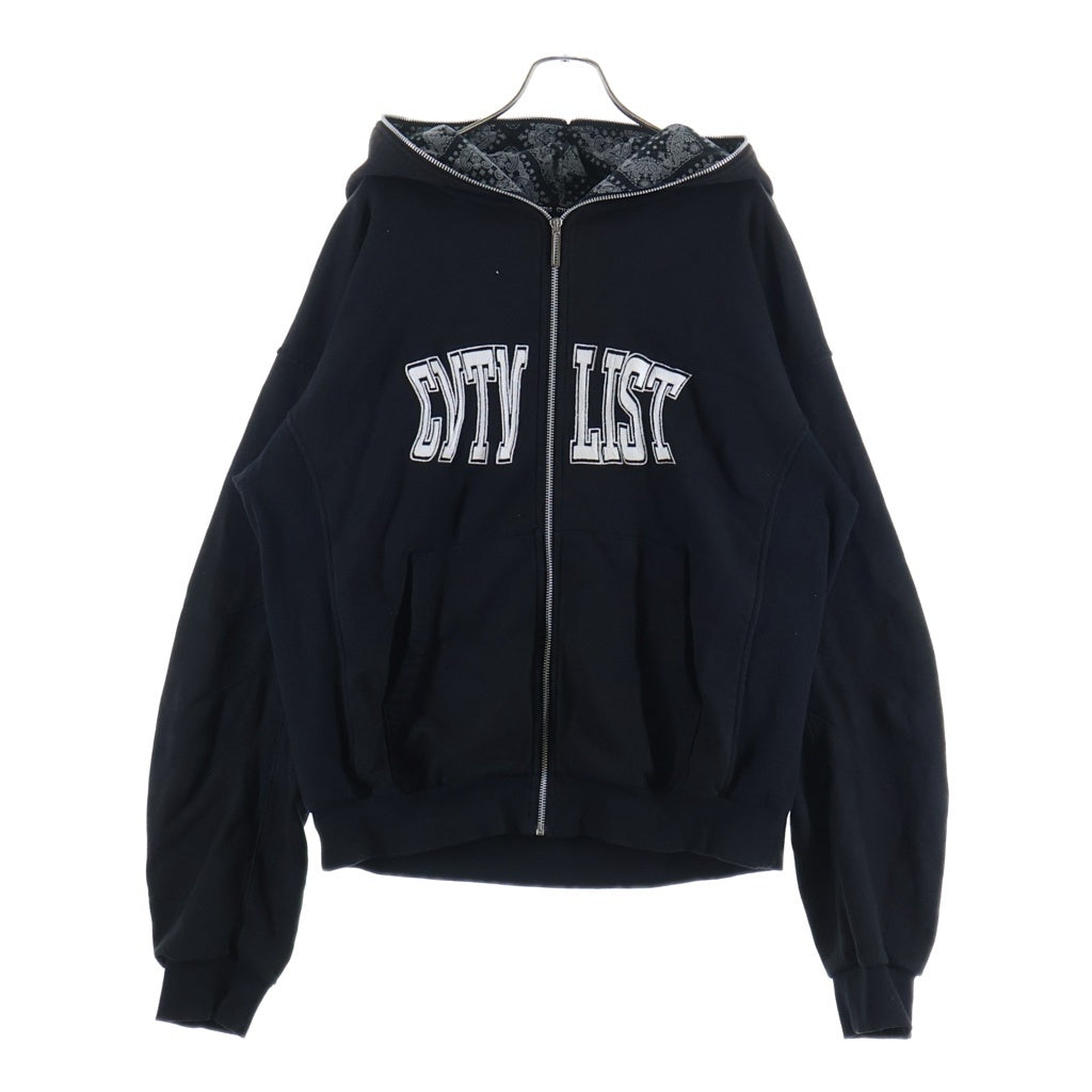cvtvlist(カタリスト) 25SS OSK EXCLUSIVE USUAL ZIP HOODIE 刺繍ロゴ ジップアップパーカー ブラック 2501010301