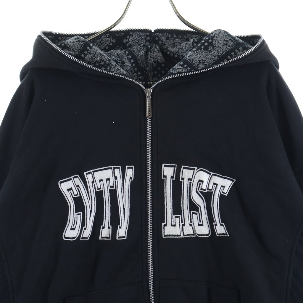 cvtvlist(カタリスト) 25SS OSK EXCLUSIVE USUAL ZIP HOODIE 刺繍ロゴ ジップアップパーカー ブラック 2501010301