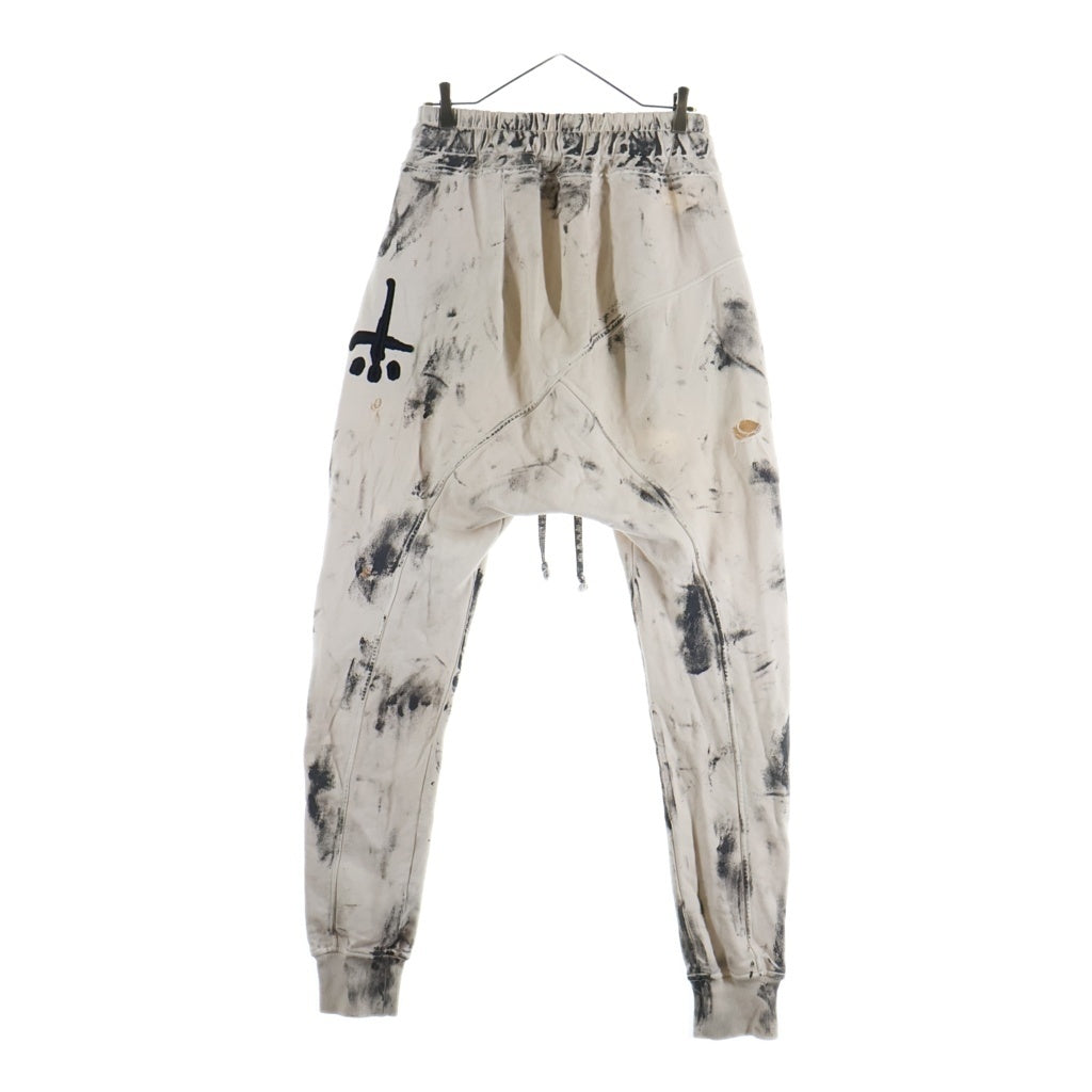 cvtvlist(カタリスト) 24SS USUALSWEAT PANTユージュアル刺繍 コーティングヴィンテージ加工 スウェットパンツ ホワイト 2401090401
