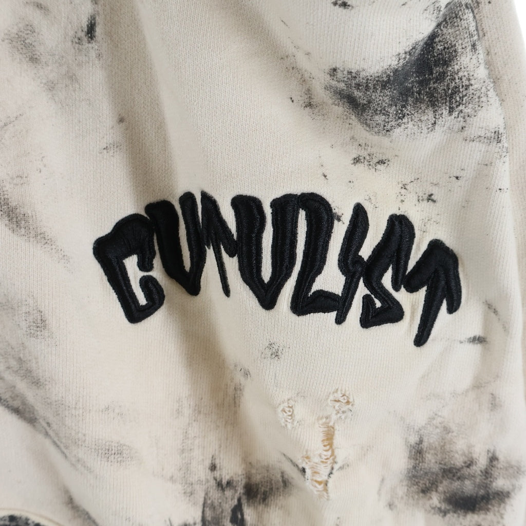 cvtvlist(カタリスト) 24SS USUALSWEAT PANTユージュアル刺繍 コーティングヴィンテージ加工 スウェットパンツ ホワイト 2401090401