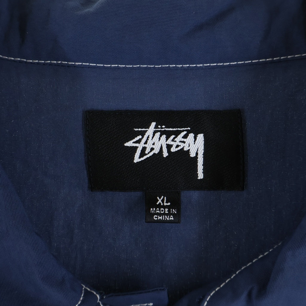 STUSSY(ステューシー) FOLSOM COACH JACKET ロゴ刺繍 コーチジャケット ブルー