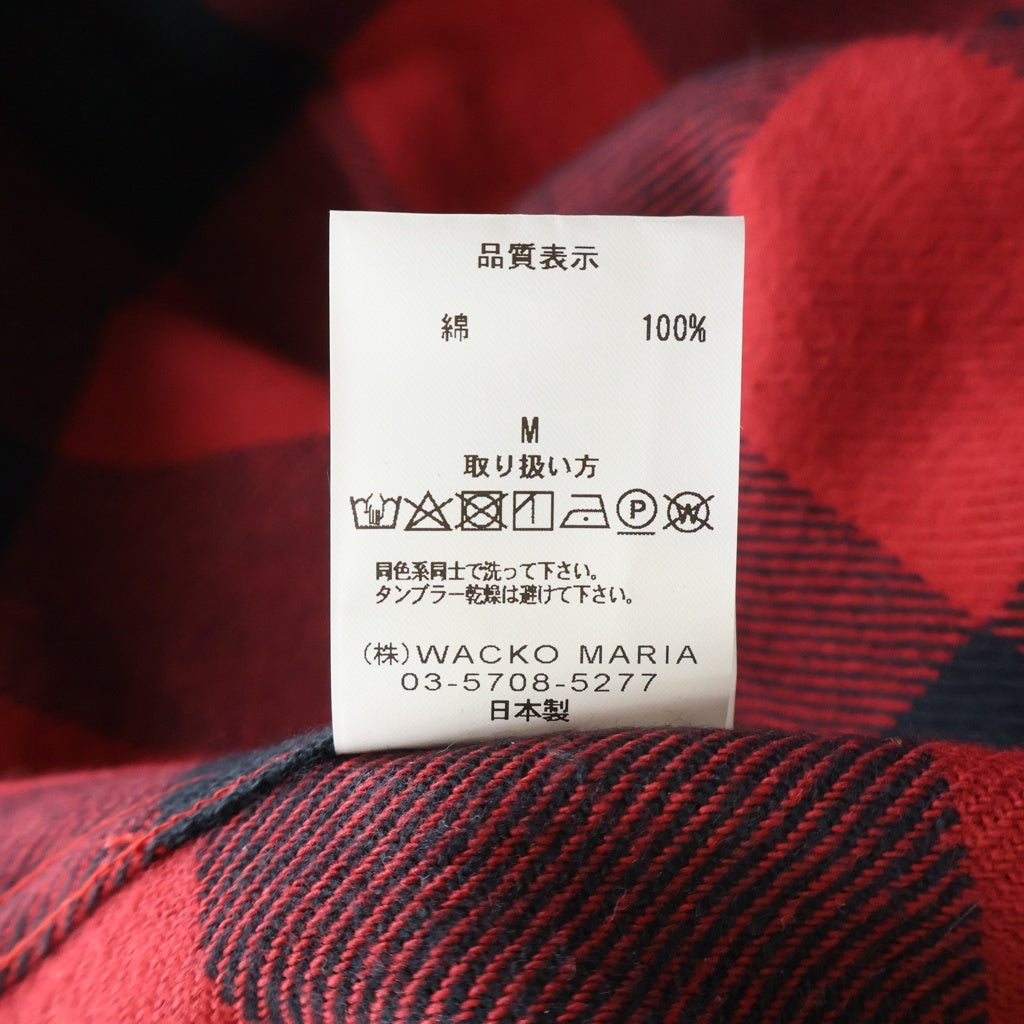 WACKO MARIA(ワコマリア) FLANNEL REGULAR COLLAR SHIRT フランネル ロングスリーブェックシャツ レッド