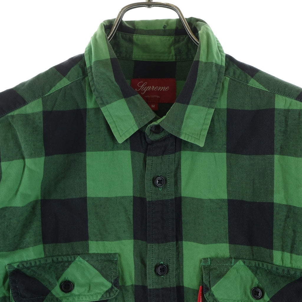 SUPREME(シュプリーム) 10AW Buffalo Flannel Shirt バッファローチェックシャツ グリーン/ブラック